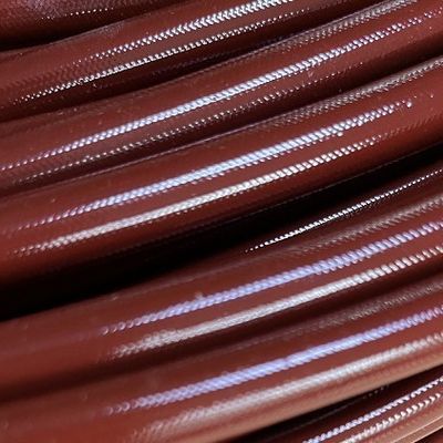 Goede prijs 8mm Met een laag bedekt Gevlecht de Koker Bruin Rood van de Siliconeglasvezel online