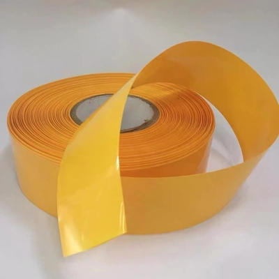Goede prijs De gele 400mm Batterij krimpt Omslag 18650 0.12mm de Isolatiebescherming van pvc online