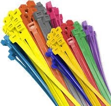 Goede prijs PA66 de zelfsluitende Nylon Kabel bindt 1mm UV Bestand 250mm Verschillende Gekleurde Pitbanden online